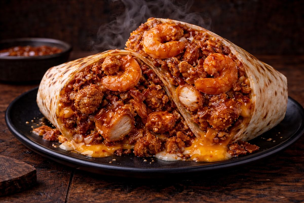 Hello Shrimp & Chicken Burrito